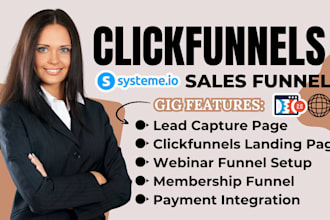 design clickfunnels landing page, clickfunnels sales funnel, systeme io website