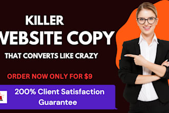 copywrite conversion website copy by SEO website copywriting and content writer