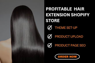 design and redesign hair extension shopify store hair extension website