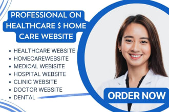design medical, hospital, healthcare, homecare website on godaddy, bluehost