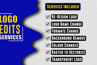 edit logo, and redesign or update your design creatively, vectorize, modify