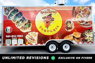 design attractive food truck wrap,trailer, vehicle,car wrap design