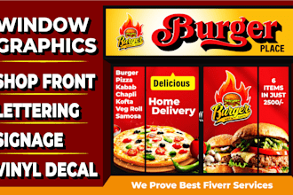 design creative window graphics or shopfront storefront vinyl stickers