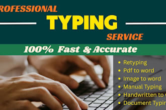do online typing, document typing and retyping