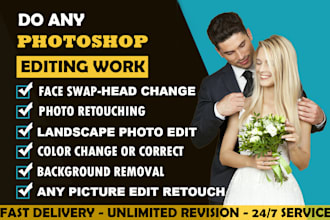 photoshop work, landscape photo picture image edit retouch face swap head change