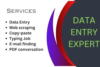 complete data entry, typing work quickly