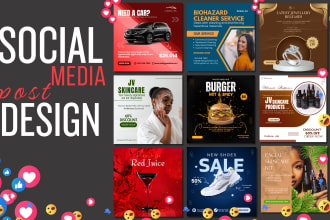 design creative social media post, banners and ads