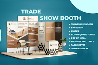 design eye catching printable backdrop, exhibition or trade show banner