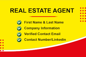 provide real estate agents, realtors emails and contact list