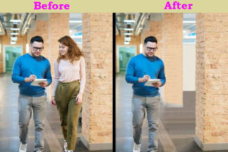 object remove or people remove and add photo manipulation photo editing