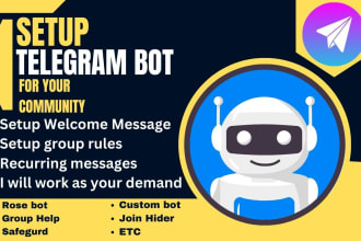 create group and setup telegram bots to look professional