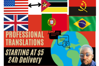 do any portuguese to english translations and transcriptions
