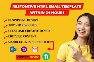 code and design responsive HTML email template