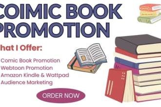 promote book, comic,webtoon,organic promotion,kindle, wattpad to engage audience