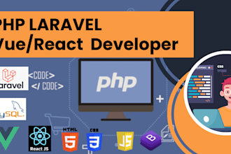 develop CRM, cms portals in PHP laravel and vue