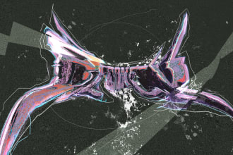 write anything in a unique graffiti style in 24hrs
