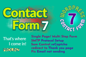design wp contact form, integrate SMTP mail protocol and recaptcha