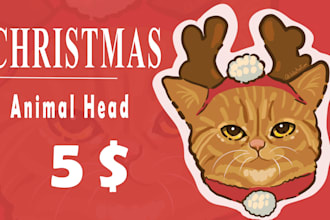 draw your pets  head for christmas