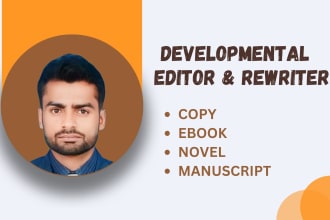 developmental rewrite, copy or line edit and proofread novel script book content