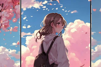 draw anime style background for game, environment art