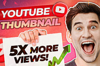 design an awesome thumbnail for youtube, articles in 5 hours