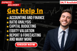 do accounting and finance task, financial analysis, reports