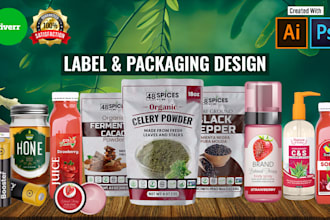 do juice label design, supplement label, food label and cosmetic label design