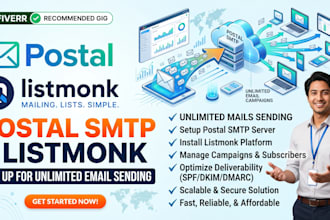 install postal SMTP and listmonk on your vps