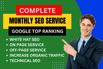 complete monthly on page SEO service with backlinks for google rankings