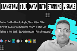 create custom excel graphs, dashboards, and provide microsoft 365 licensing