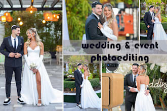 do color correction, batch process, event retouching, wedding photo editing