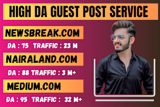 do USA and UK backlinks guest post on newsbreak and other blogs with high da