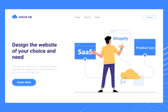 design website saas, shopify home page or landing page in figma
