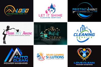 do house cleaning, pressure washing and power washing, cleaning service logo
