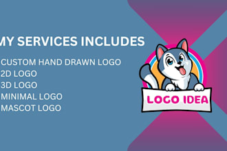 create professional mascot minimalistic 2d 3d logo design
