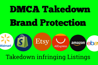 takedown copyright products listing on shopify,etsy,ebay and amazon under dmca