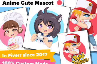 draw you a cute anime mascot character for youtube, twitch, esport logo