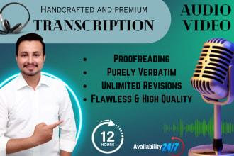 transcribe audio and do video english  transcription