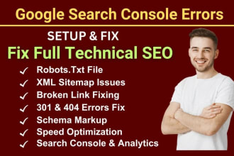 fix google search console, sitemap, crawl error, and indexing issues