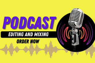 do professional podcast audio editing mixing and cleaning in adobe audition
