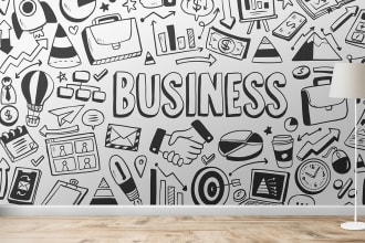 design creative decal, doodle, mural,typography, wall art