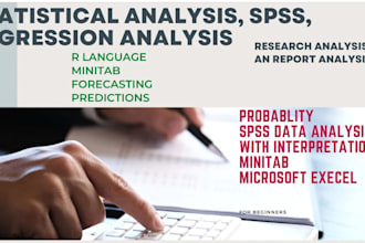 perform statistical data analysis with spss, r, or excel, minitab