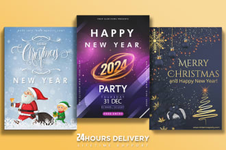 christmas card, holiday invitations and church flyer design