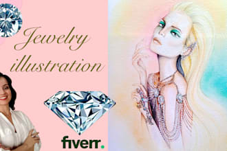 realistic jewelry design with different techniques