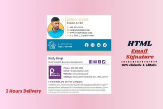 create clickable HTML email signature  outlook signature