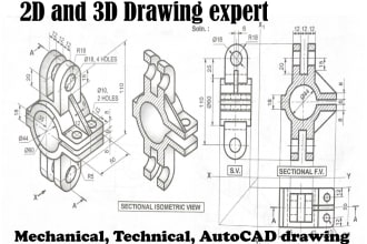 design 2d and 3d cad model, technical, mechanical and industrial product drawing