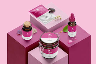 luxury cosmetic and skincare label and packaging design