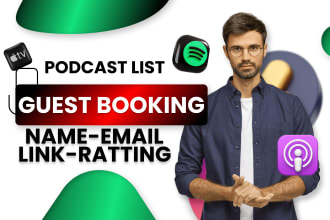 find podcasts list for guest booking invitation