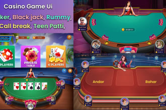 design a professional rummy game UI UX design