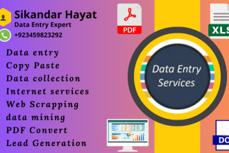 do urgent data entry, lead generation, data scraping, copy paste, hand writing